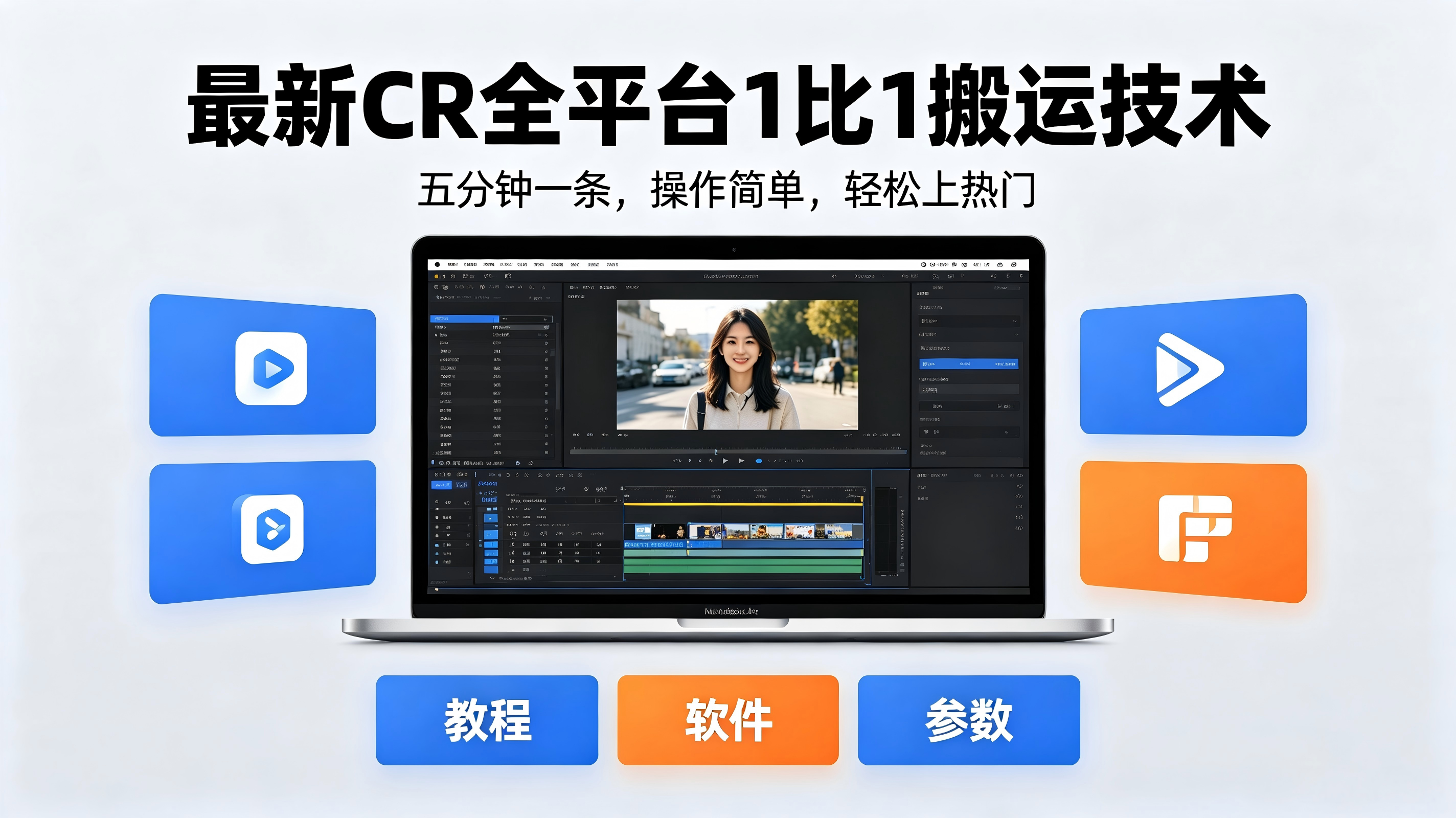 CR全平台1比1搬运技术:抖音快手小红书视频号五分钟上热门-亮剑学堂