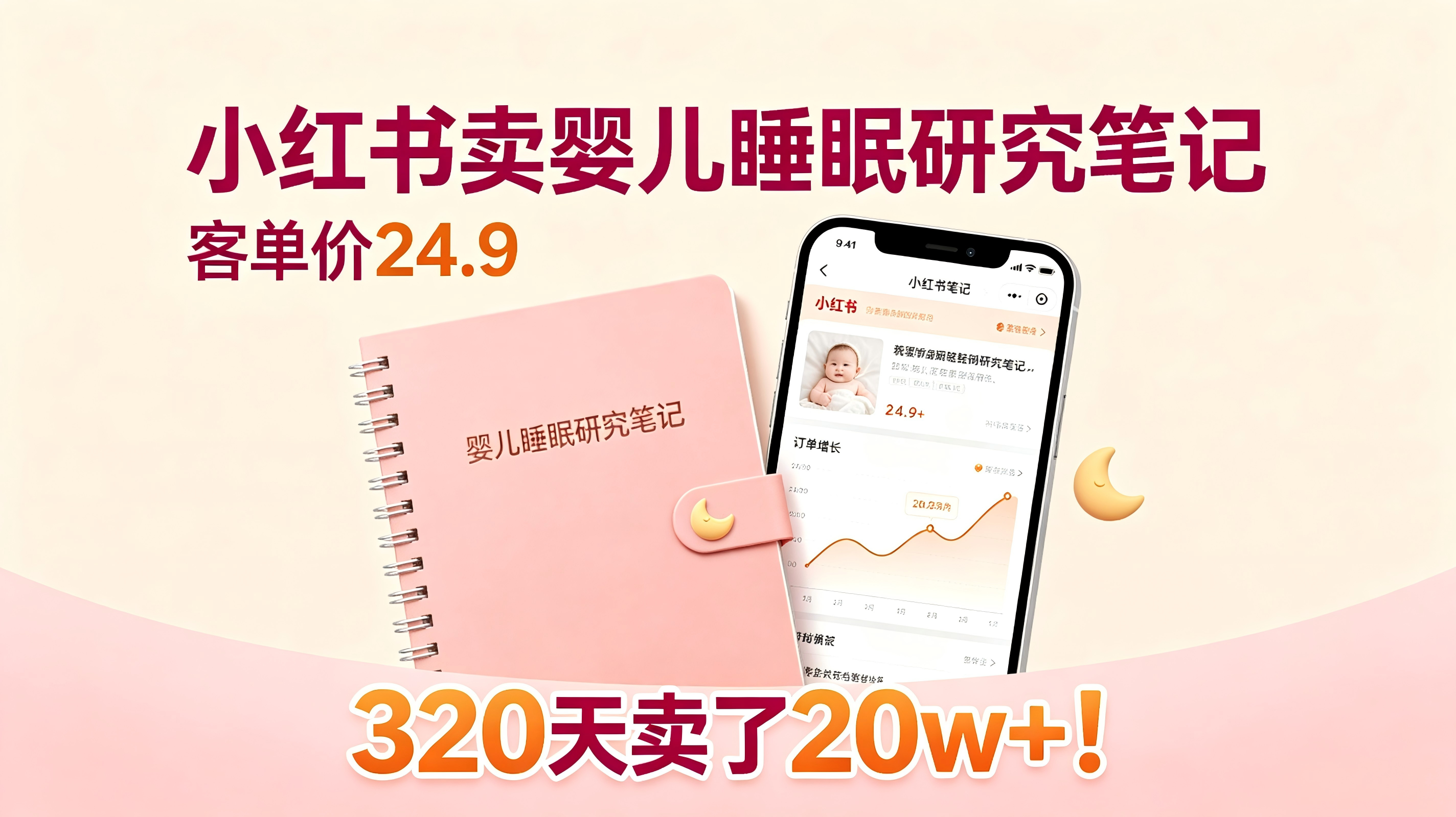 小红书卖婴儿睡眠研究笔记,客单价24.9,320天卖了20w+-亮剑学堂