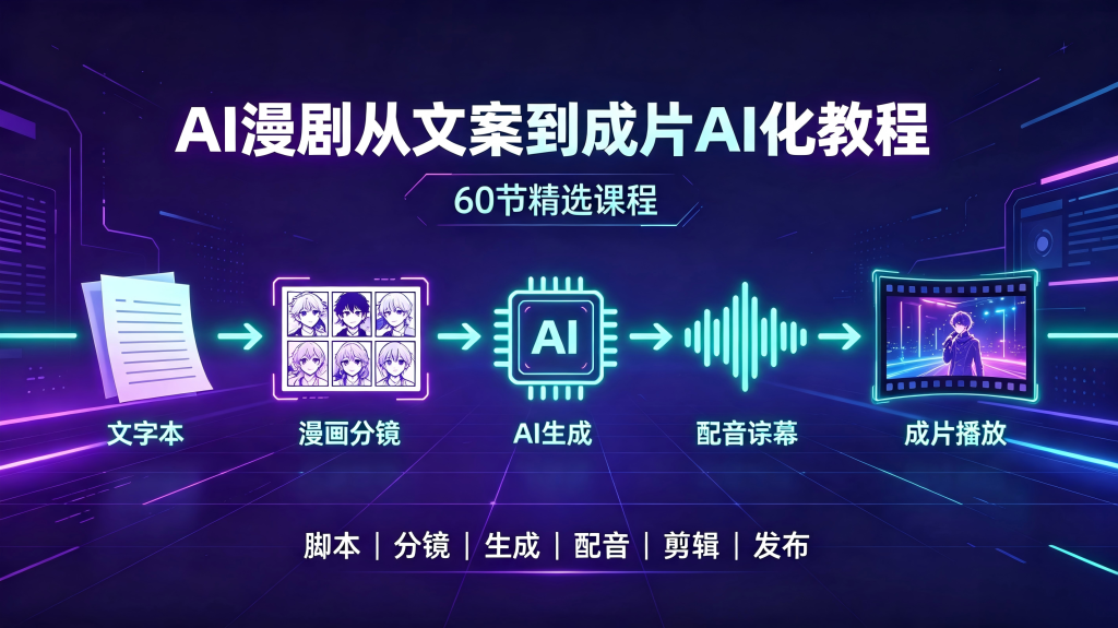AI漫剧从文案到成片AI化教程（60节精选课程）-亮剑学堂