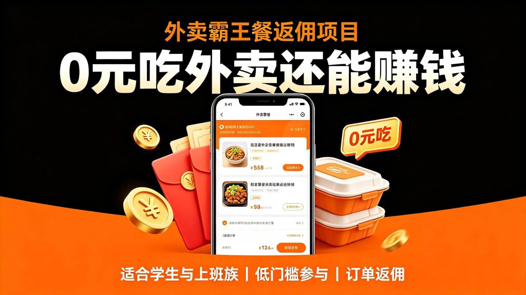 图片[1]-外卖霸王餐返佣项目：0元吃外卖还能赚钱，适合学生与上班族-亮剑学堂